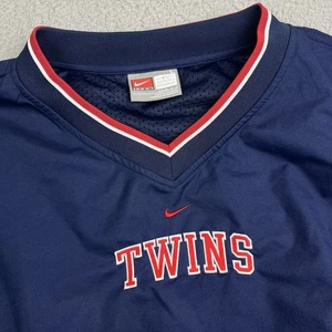 Nike Minnesota Twins Windbreaker Jacket Youth Large Blue Center Swoosh MLB - Picture 1 of 6