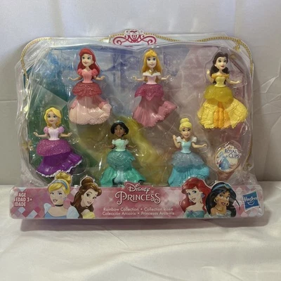 Muñecas de Moda Princesa Arco Iris Disney, Juego de 6 y 6 Vestidos Clips Reales (22B) Foto 1 de 4