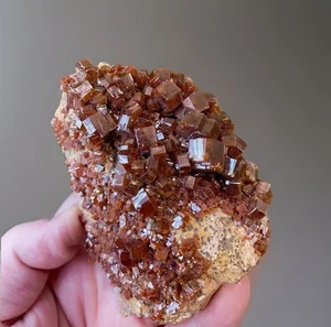 AMAZING Vanadinite RED Crystal Cluster Mineral Specimen Matrix Gemstone MOROCCO - Picture 1 of 9