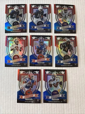 2021 Panini Prizm Football Red White Blue Lot (8) Micah Parsons Ja’marr Chase - Image 1 of 4
