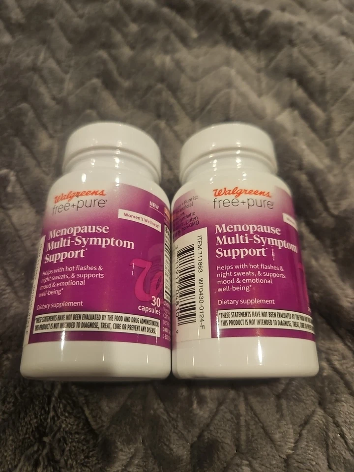 Menopausia Soporte Multi Síntomas, Gratis + Puro, LOTE de 2 SELLADOS NUEVOS 27/03 60 Cápsulas Foto 1 de 4
