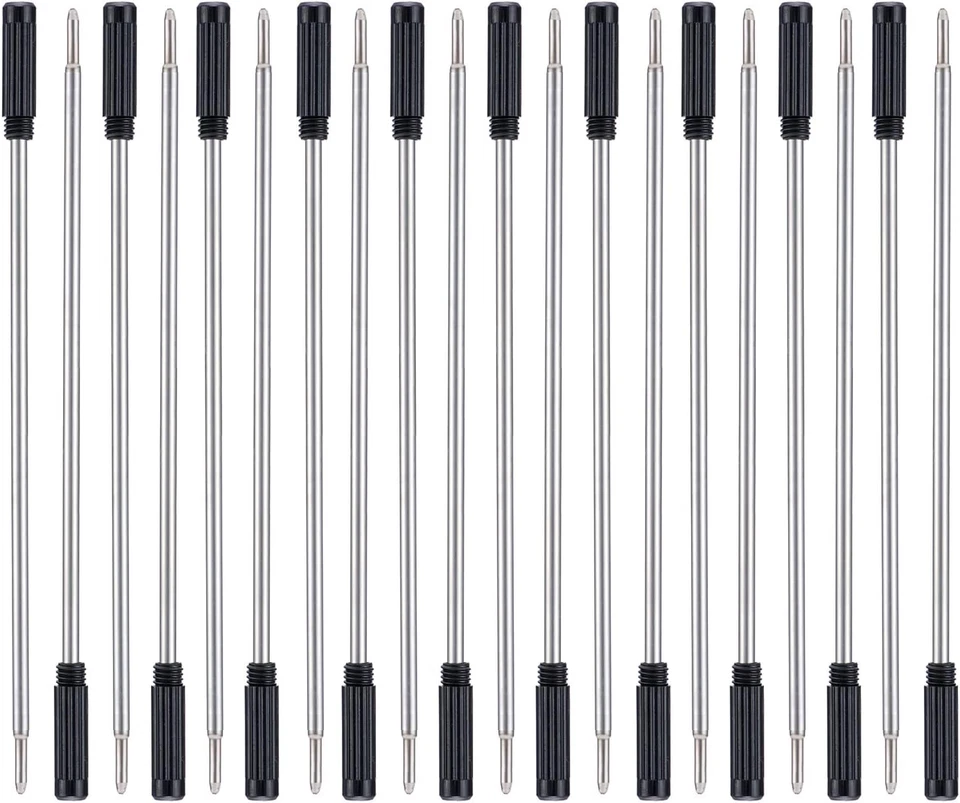 20 recambios de bolígrafo Wikult negros compatíveis com punta media de 1.0 mm - Imagem 1 de 4