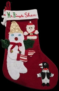 Mr Bingle & Friends Show 20" Velvet Christmas Stocking New Orleans Icon Snowman - Picture 1 of 3