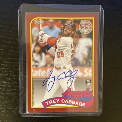 2024 Topps #89BA-TCA Trey Cabbage 1989 Topps 35th Anniv Auto Red /25   - Image 1 of 2