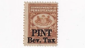 STAMP US SCOTT ??? PENNSYLVANIA BEVERAGE TAX STAMP PINT 50 CENT MNH - A - Picture 1 of 1