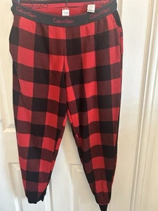 Calvin Klein Sleepwear Huggers Red & Black Check Size S - Picture 1 of 6