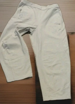 Pantalones Eileen Fisher para mujer talla mediana topo recortados algodón orgánico pierna ancha Foto 1 de 4