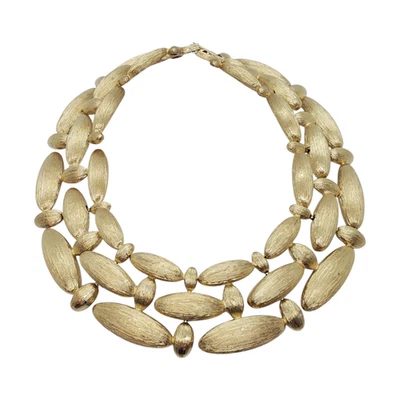 Collar Gargantilla De Colección Givenchy Pasarela Grueso Años 80 Dorado Texturizado Satinado Firmado Foto 1 de 4