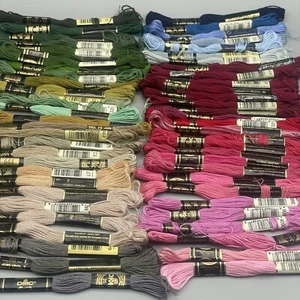 DMC Embroidery Floss 59 Skeins Multicolor France Craft Sewing Cross Stitch - Picture 1 of 5
