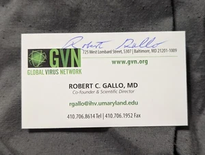 ROBERT GALLO Institute of Human Virology Autograph business card - Picture 1 of 1