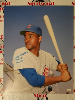 BILLY WILLIAMS SIGNED 16X20 INSCRIBED "ROY 61 & HOF 87" JSA COA - CHICAGO CUBS - Image 1 of 3