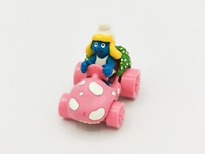 Peyo Schleich Smurfette in Mushroom Car Super Smurf 2000 Toy PVC Figure 40265