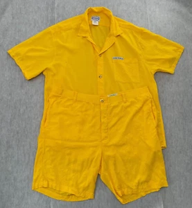 VINTAGE Jams World Shirt Shorts Adult XL - Large Yellow 2pc Set Rayon Men L - XL - Picture 1 of 24