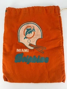 Vintage 1970's Miami Dolphins Orange Corduroy Drawstring Bag 16"x12" NFL - Picture 1 of 9