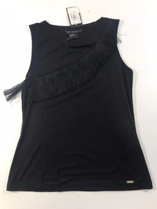 Armani Exchange Damen schwarz ärmellos Quaste Detail Freizeit Tank Top S - Bild 1 von 6