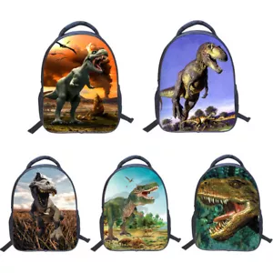 3D Tiere Cooler Dinosaurierdruck Canvas Rucksack Schultasche Schultertasche Kinder Kind - Bild 1 von 20