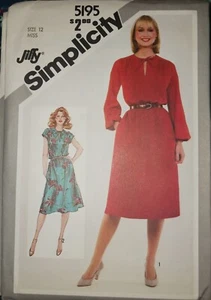 Vintage 1981 Simplicity sewing pattern 5195, Pullover Dress Size 12 - Picture 1 of 1