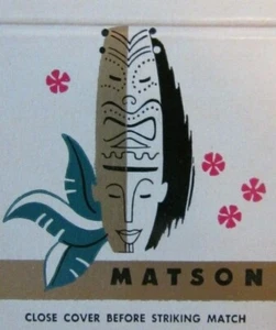 TIKI MATCHBOOK COVER: MATSON SHIPLINES EMPTY MATCHCOVER -B24 - Picture 1 of 2