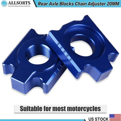 20mm Axle Blocks Chain Adjuster For Husqvarna FX FC TX TC 125-450 2016-2021 Blue — 第 1/4 张图片