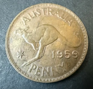 1959 Penny No Dot Australian PreDecimal Coin Ungraded (Lot 1721) - Picture 1 of 6