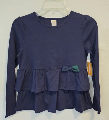 NWT Gymboree Navy Blue Bow Tiered Peplum Top Girls  Size 12 - Image 1 of 4