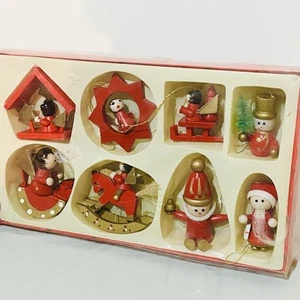 Vintage wooden Christmas ornaments German-style made in China - Imagen 1 de 10