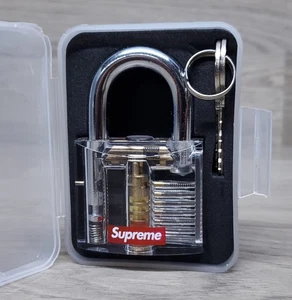 NEW Supreme Transparent Clear Lock with 2 Keys and Case SS20 - Picture 1 of 6