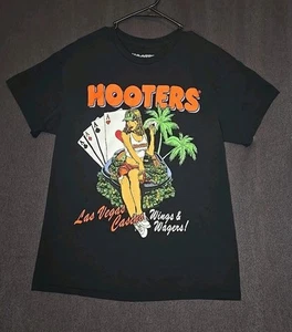 Hooters Las Vegas Casino T-Shirt Large schwarz SS Ripple Junction Flügel & Wetten - Bild 1 von 9
