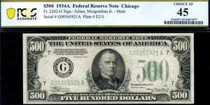 HGR 1934A $500 FRN Chicago FR.2202-G ((MEGA Demand $500)) PCGS XF-40 - Picture 1 of 2