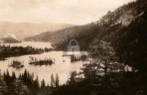 California Echo Lakes Upper & Lower From Trail RPPC Photo Postcard COPY - Picture 1 of 2