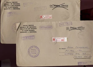 INDONESIA 1970s BUREAU OFFICIAL REG.COVERS > CANADA x 3 - Picture 1 of 1