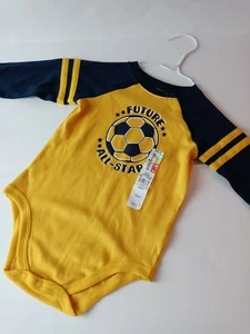 GARANIMALS 24 month TODDLER BOYS one piece long sleeve, NWT Yellow/Blue - Picture 1 of 4