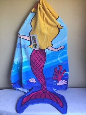 Nuevo guante corporal niños sirena playa baño toalla con capucha 100 % algodón Foto 1 de 4