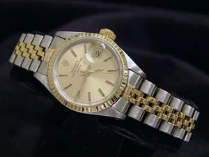 Rolex Date Damas 2 Tonos Oro 18K y Acero Inoxidable Reloj Esfera Champagne 69173 - Imagen 1 de 7
