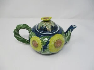 Andrea by Sadek Sunflower Floral Embossed Teapot - Picture 1 of 9