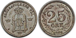 SWEDEN 25 ORE  1896 EB KM#739 - Imagen 1 de 1
