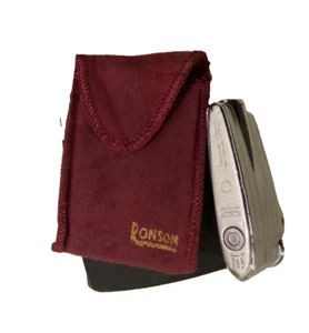 Vintage Cigarette Lighter Ronson Varaflame With Red Velvet Pauch & Black Case - Picture 1 of 11