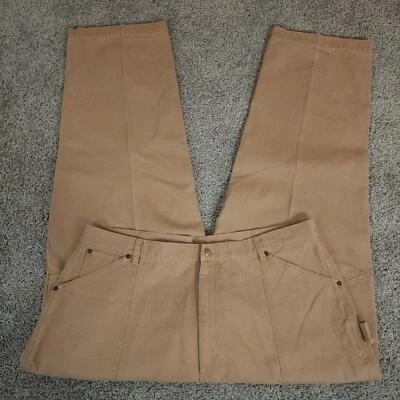 Винтажные спортивные штаны поло мужские 40X32 желтовато-коричневые плотник подлинная рабочая одежда карманы - Изображение 1 из 4