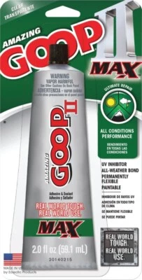 AMAZING GOOP II MAX ALL WEATHER ADHESIVE GLUE REPAIRS MOST ANYTHING 6988984