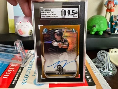 2023 Bowman Baseball Nick Vogt True Gold Auto #/50 SGC 10/9.5 - Image 1 of 2