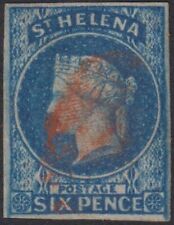 1856 SG1 very fine used blue shade. 4 margin with red cancellation and scarce