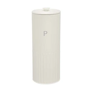 Pasta Tin Metal Ivory Round Spaghetti Food Storage 2.5L Canister Airtight Lid - Picture 1 of 5