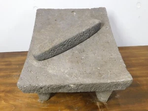 Antiguo Metate #13-Molinillo-Rústico-Completo-Viejo Mexicano--Primitivo-12x16x9 - Imagen 1 de 9