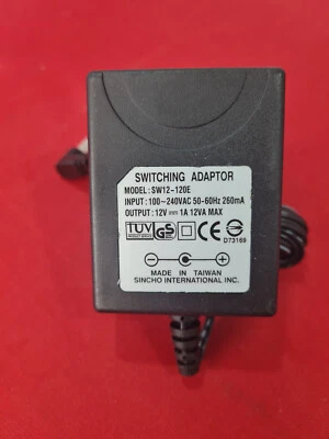 Eu-Stecker 12V Dc/1A Netzteil Dc 2.1mm Stecker Langes Kabel 1.8m SW12 Sincho PSU - Bild 1 von 3