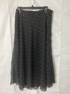 Philosophy Women's Size L Stretch Waist Polka Dot Black White Skirt Lined NWT - Picture 1 of 8