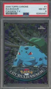 2000 Topps Chrome Pokemon Bulbasaur #01 PSA 8