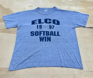 Russell Athletic Vintage Bluish-Gray Athletic Graphic Tee T-Shirt Size XL USA - Picture 1 of 4