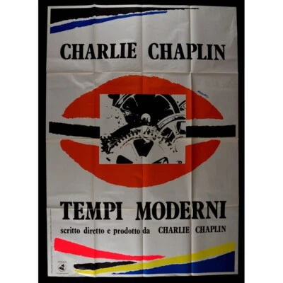 Werbeplakat Takt Moderne Charlot Charlie Chaplin Zahnrad A206 - Bild 1 von 3