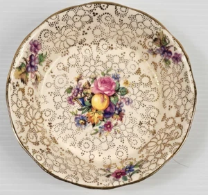 H&K Tunstall Vintage  Trinket Dish Gold Trim 11.5cm - Picture 1 of 10