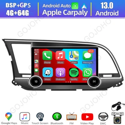 Radio estéreo para automóvil 8 núcleos Android 13 64 GB BT Carplay para Hyundai Elantra 2015-2018 Foto 1 de 4